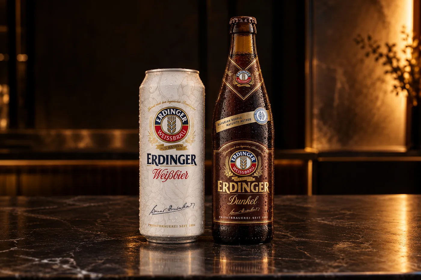 Erdinger Weissbier e Erdinger Dunkel